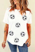 Women's Soccer Ball Patterned Sequin T-Shirt