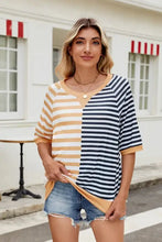 Women's Striped Color-Block T-Shirt Woman T Shirts