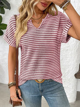 Women's Striped Knit Top in Stretch Polyester Blend