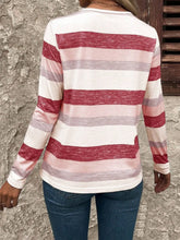 Womens Striped Long Sleeve Button Up Shirt