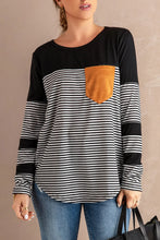 Women's Striped Long Sleeve Pocket Shirt