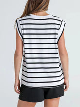 Womens Striped Sleeveless Top Rayon Blend