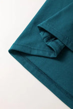 Womens Teal Short Sleeve Geometric Seam T Shirt Woman T Shirts