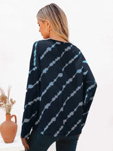 Womens Tie-Dye Long Sleeve Shirt with Decorative Button