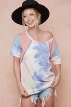 Women's Tie-Dye Printed Color Block T-Shirt Woman T Shirts