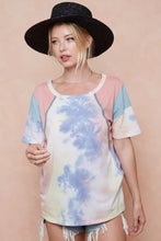 Women's Tie-Dye Printed Color Block T-Shirt Woman T Shirts