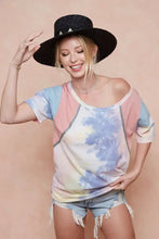 Women's Tie-Dye Printed Color Block T-Shirt Woman T Shirts