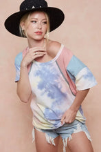 Women's Tie-Dye Printed Color Block T-Shirt Woman T Shirts