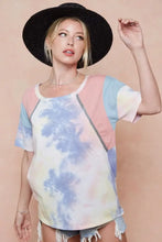 Women's Tie-Dye Printed Color Block T-Shirt Woman T Shirts