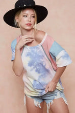 Women's Tie-Dye Printed Color Block T-Shirt Woman T Shirts