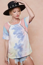 Women's Tie-Dye Printed Color Block T-Shirt Woman T Shirts