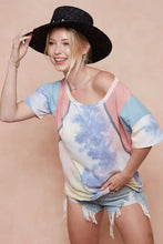 Women's Tie-Dye Printed Color Block T-Shirt Woman T Shirts