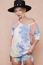 Women's Tie-Dye Printed Color Block T-Shirt Woman T Shirts