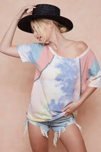 Women's Tie-Dye Printed Color Block T-Shirt Woman T Shirts