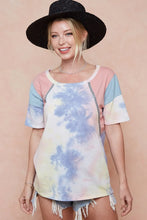 Women's Tie-Dye Printed Color Block T-Shirt