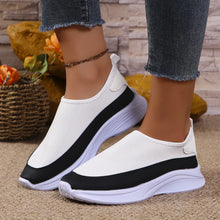 White and Black Slip-On Sneakers for Women