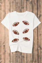 Women’s White Football Pattern Sequin T-Shirt