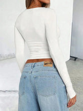 Womens White Long Sleeve Top with Light Blue Baggy Jeans Set