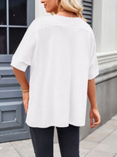 Womens White Oversized Short Sleeve T Shirt Rayon Blend