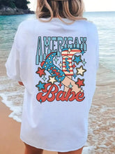 Women's White Patriotic Graphic Short Sleeve T-Shirt White