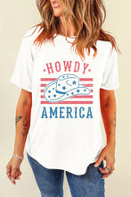 Women's White Patriotic Graphic T-Shirt Polyester Cotton Blend White