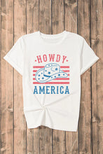 Women's White Patriotic Graphic T-Shirt Polyester Cotton Blend