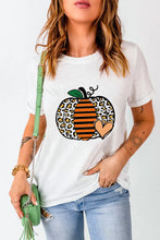 Women's White Pumpkin Graphic T-Shirt