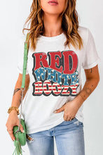 Womens White Red White Boozy Graphic T Shirt White