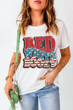 Womens White Red White Boozy Graphic T Shirt White Woman T Shirts