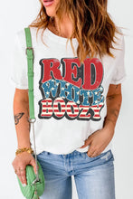 Womens White Red White Boozy Graphic T Shirt