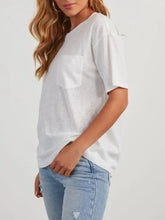 Womens White Short Sleeve Pocket T Shirt