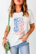 Womens White T Shirt with Cowboy Boot Graphic White