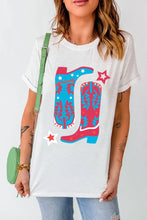 Womens White T Shirt with Cowboy Boot Graphic White
