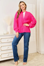 Woven Right Rib-Knit Open Front Drop Shoulder Cardigan Woman Outerwear