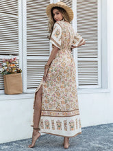 Yellow Floral Print Viscose Maxi Dress