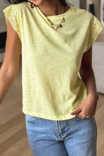 Yellow Lace Sleeve Women’s T-Shirt Woman T Shirts