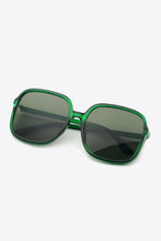 Yellow Square Sunglasses with Brown Polycarbonate Lenses Green One Size