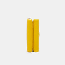 Yellow Vegan Leather Zip Wallet with Phone Case and Wrist Strap