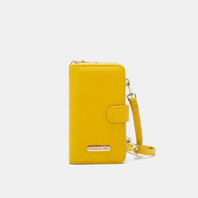 Yellow Vegan Leather Zip Wallet with Phone Case and Wrist Strap Mustard One Size