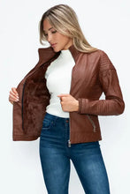 YMI Faux Layered Double-Zipper Jacket with Fuzzy Hood Woman Outerwear