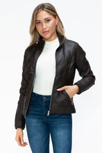 YMI Faux Layered Double-Zipper Jacket with Fuzzy Hood Woman Outerwear