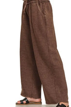 Zenana Acid Wash Fleece Palazzo Sweatpants with Pockets Woman Pants