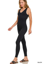 Zenana breathable seamless ribbed black sleeveless v-neck bodysuit