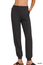 Zenana Cotton Slub Jogger Pants BLACK Woman Pants