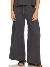 Zenana cotton slub short sleeve tee and dark gray wide-leg pants