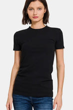 Zenana crew neck black short sleeve t-shirt for daily wear