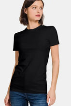 Zenana crew neck black short sleeve t-shirt for daily wear