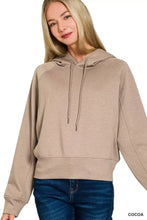 Beige zenana drawstring scuba cropped hoodie with raglan sleeves and matching drawstrings offering stylish pairing advice