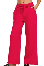 Zenana Fleece Exposed Seam Wide Leg Sweatpants Woman Pants