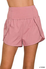 Zenana high waisted rose-colored zippered pocket running shorts